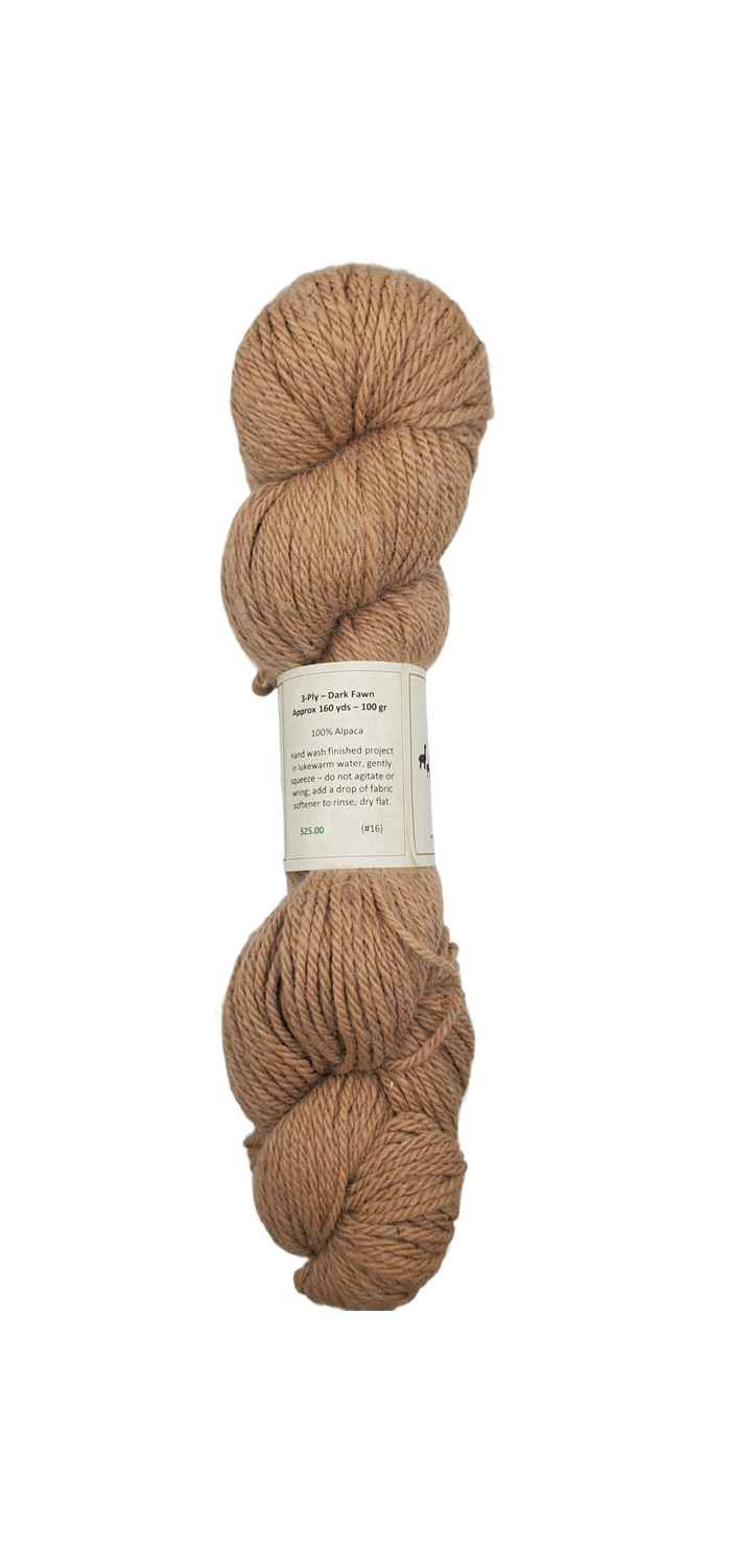 Luxurious Dark Beige Alpaca Yarn 3-Ply Cozy Hand Knitting Bliss