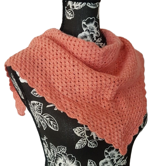Salmon Serenity: An Alpaca Shawl that Wraps You in Bliss.