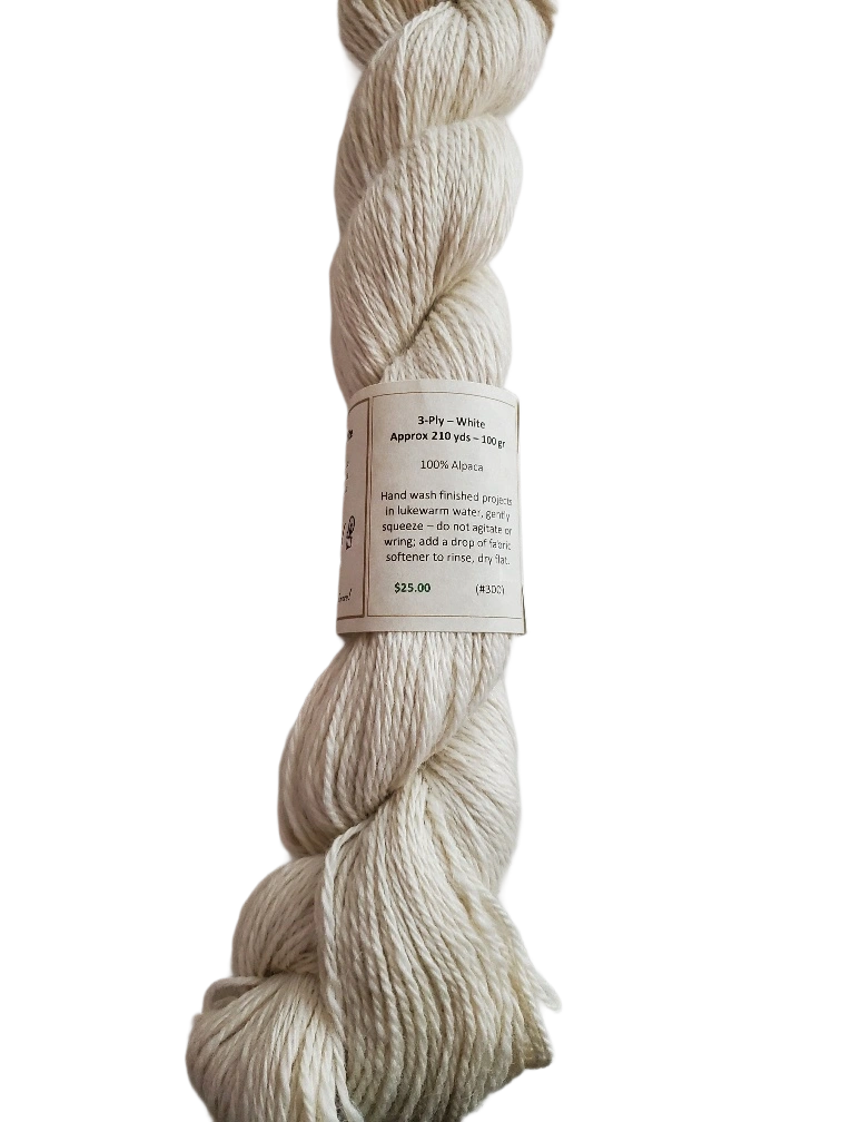 Luxurious White Alpaca Yarn 3-Ply Soft Cozy Knit Delight