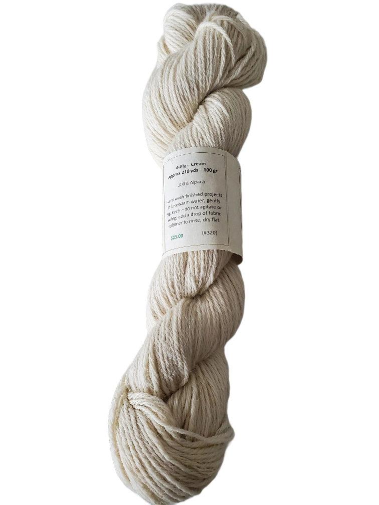 Cozy Cream Dream: Luxurious 100% Alpaca Yarn, 4-Ply Wonder, SKU 320.